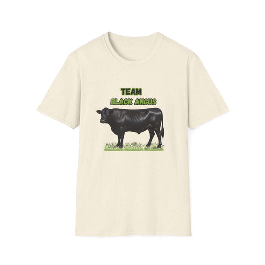Black Angus Lover T-Shirt featuring a black Angus cattle design, perfect for ranchers and farmers.