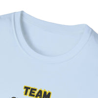 Charolais T-Shirt neck detail, light blue livestock apparel for Charolais cattle farmers.