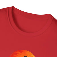Long Live the Cowboy, Western Horse T-Shirt for Men, close-up of the red fabric and neckline.