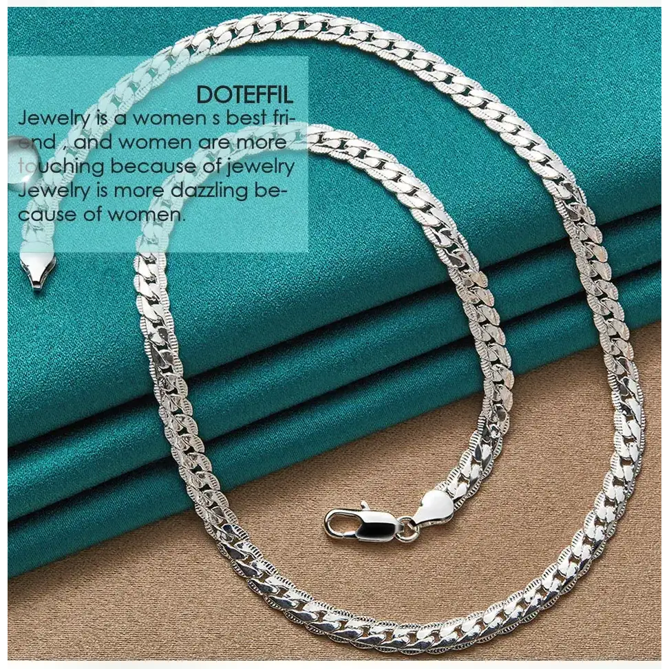925 Sterling Silver Fashion Chain Necklace Necklace Gift for Women Jewelry