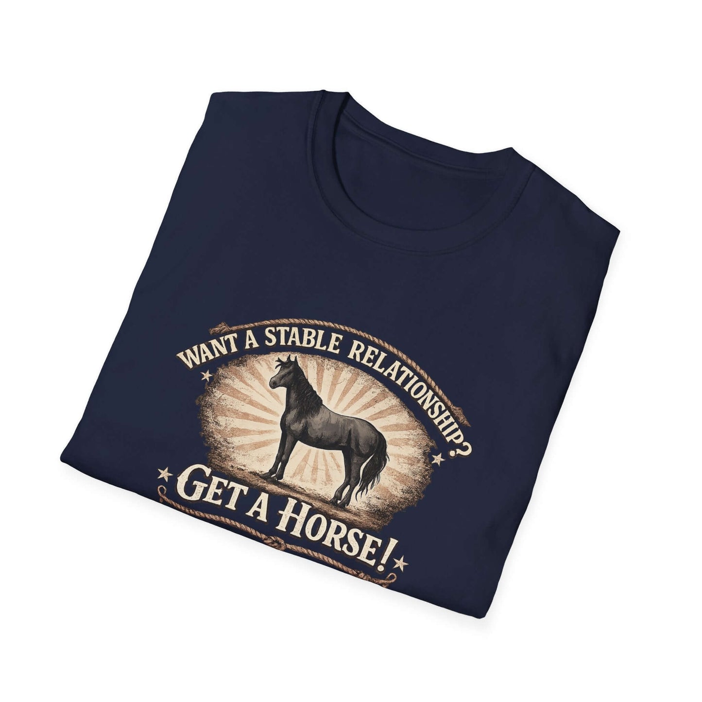 Get a Horse T-Shirt featuring barnyard humor and a horse graphic for cowgirl tees, for a fun and sassy look.