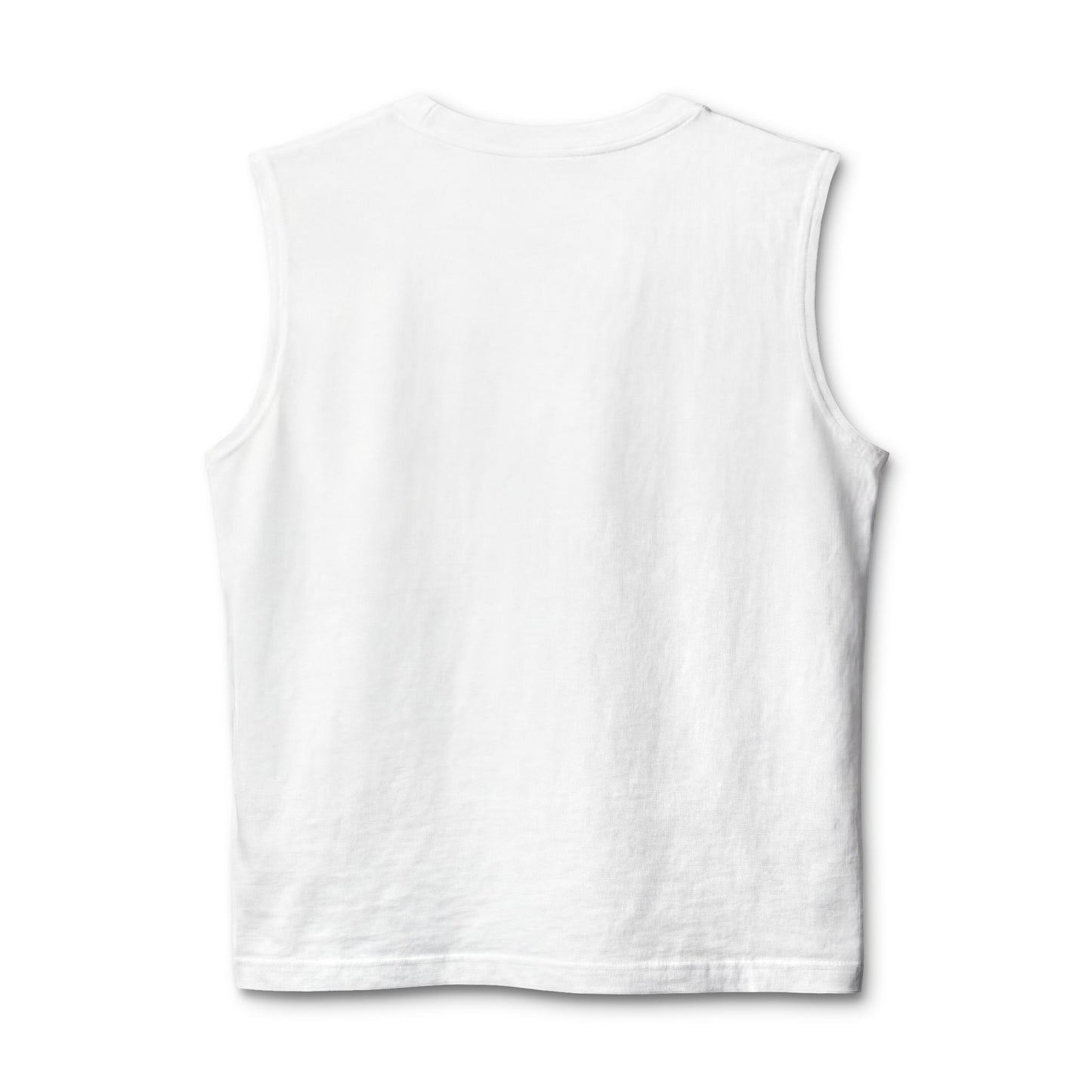 Back view of the Country Life Tank, a white sleeveless top perfect for hot summer days on the farm.