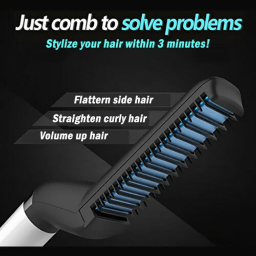 Electric Hair Styler Brush for Men, Beard Straightener - The Best New Thing