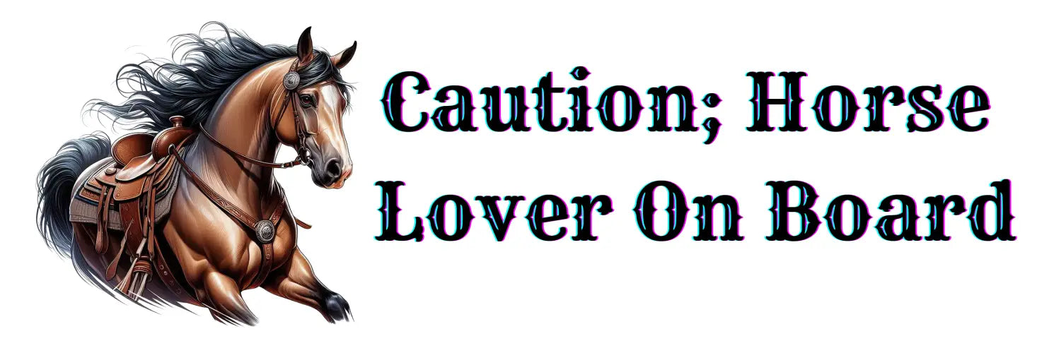 Horse Lover On Board sign with horse illustration for Car Magnet safety alert