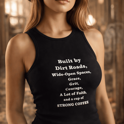 Women Racer Tank, Cowgirl Apparel, Crop Tank Tops, Dirt Roads Top
