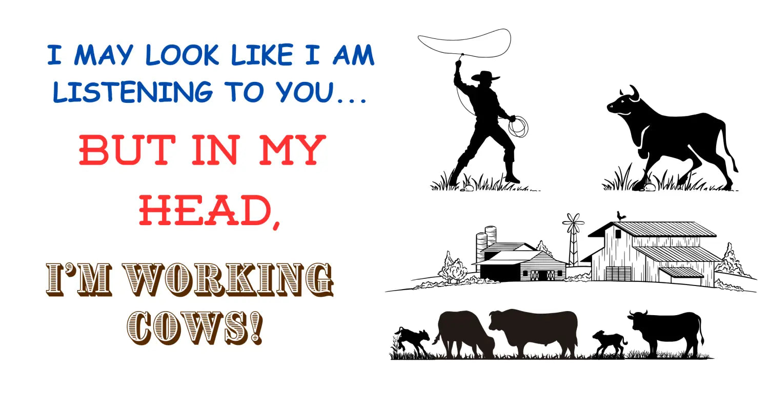 Humorous farm-themed graphic on a 15oz Cowboys Mug for country coffee lovers