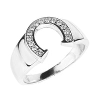 Horseshoe Mens Ring - Western .925 Sterling Silver Cubic Zirconia - The Best New Thing