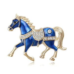 Cowgirl Gift Ideas, Rhinestone Horse Brooches, Jacket Party Accessory - The Best New Thing