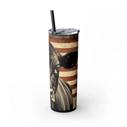 Angus Cow American Flag Skinny Tumbler, 20oz - Patriotic Rancher Gift - The Best New Thing