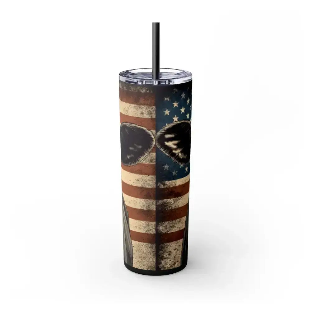 Angus Cow American Flag Skinny Tumbler, 20oz - Patriotic Rancher Gift - The Best New Thing
