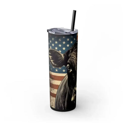 Angus Cow American Flag Skinny Tumbler, 20oz - Patriotic Rancher Gift - The Best New Thing