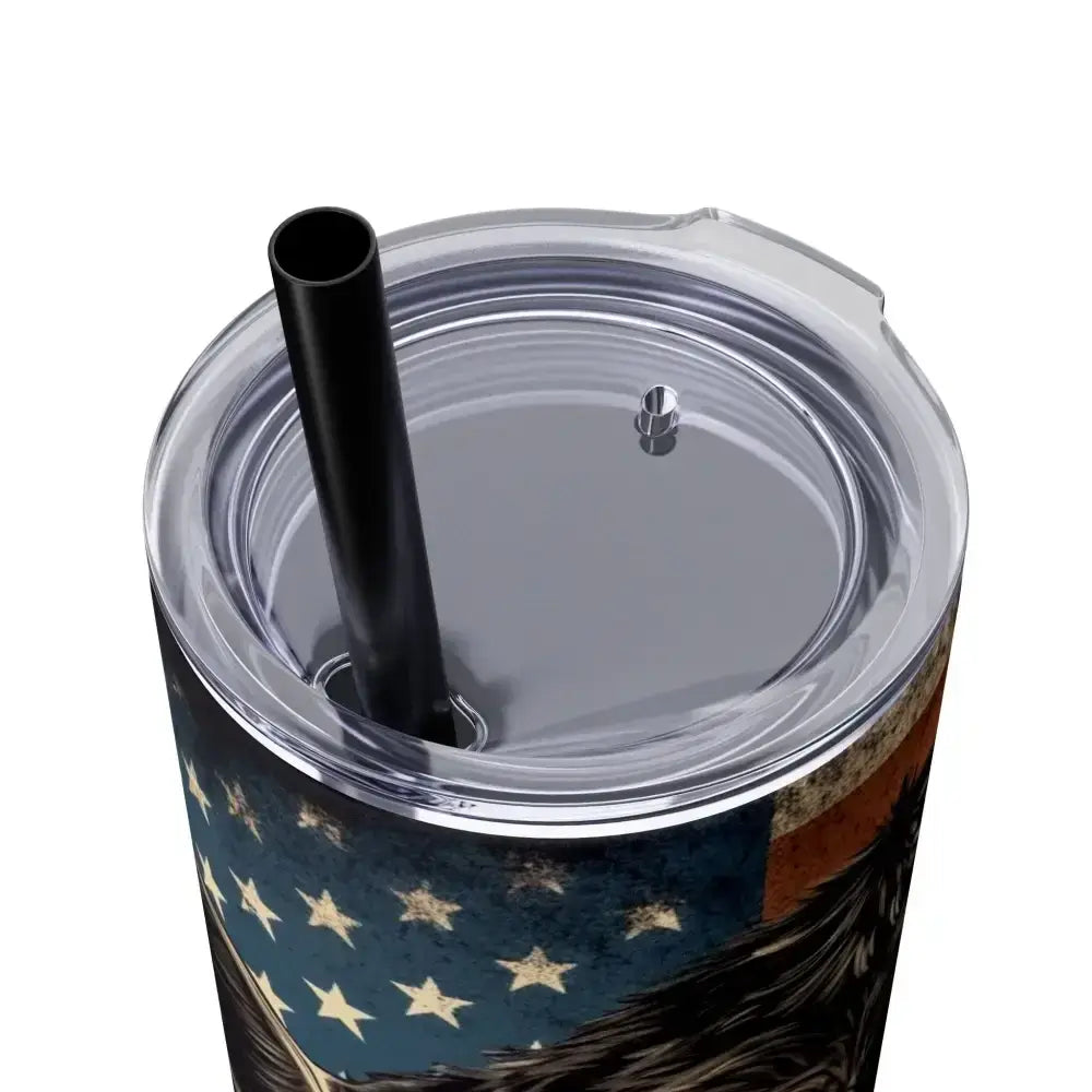 Angus Cow American Flag Skinny Tumbler, 20oz - Patriotic Rancher Gift - The Best New Thing