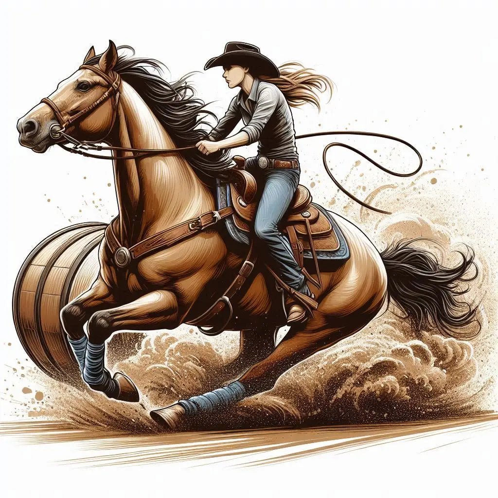 Youth Cowgirl Barrel Racing Tee for Female Youth Barrel Racers in action