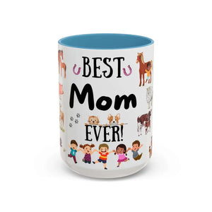 Best Gift for Mom Best Mom Ever Coffee Mug Farm Coffee Mug for Mom 15oz - 15oz / Light Blue - Mugs