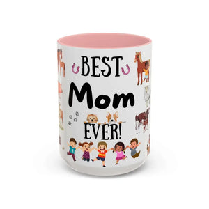 Best Gift for Mom Best Mom Ever Coffee Mug Farm Coffee Mug for Mom 15oz - 15oz / Pink - Mugs