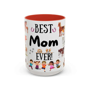 Best Gift for Mom Best Mom Ever Coffee Mug Farm Coffee Mug for Mom 15oz - 15oz / Red - Mugs
