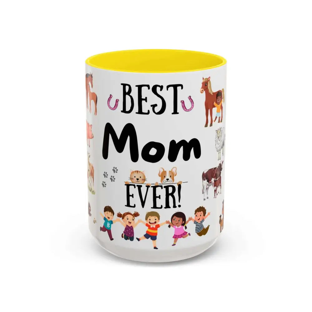 Best Gift for Mom Best Mom Ever Coffee Mug Farm Coffee Mug for Mom 15oz 15oz / Yellow Mugs