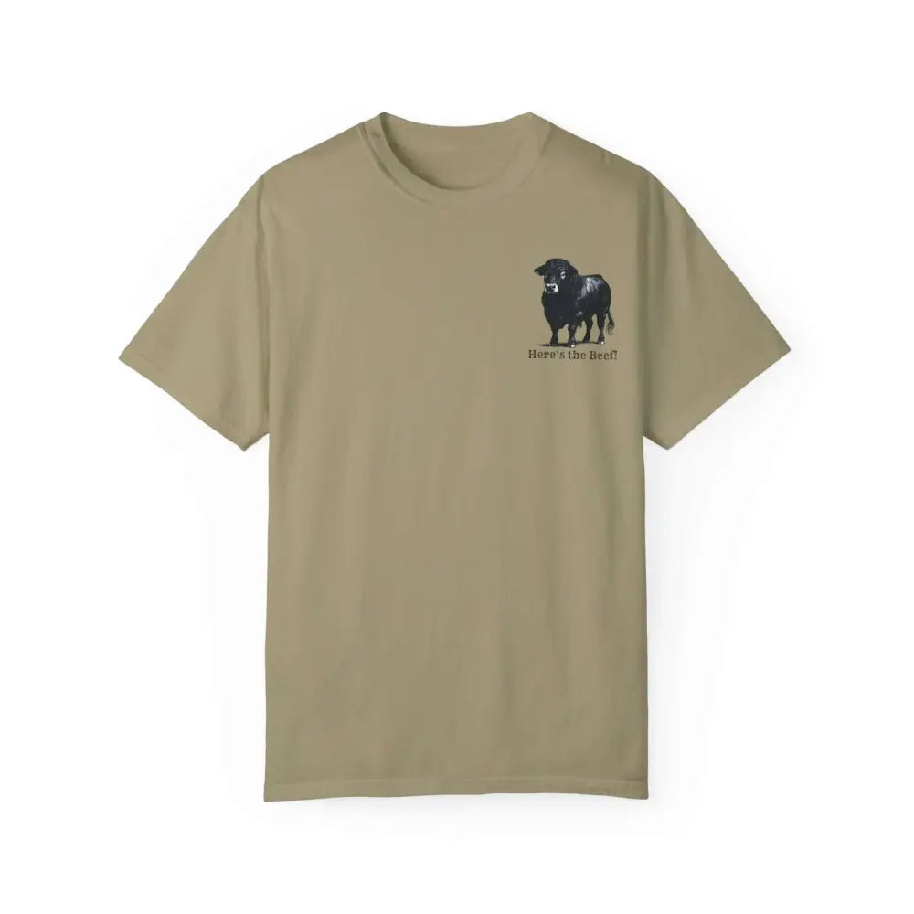 Black Angus Beef Lover Bull T-shirt Gift for Cowboys Farmers and Ranchers Gift for Him - Khaki / S - T-Shirt
