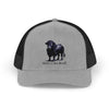 Black Angus Bull Snapback Truckers Hat Farmers and Rancher Cap - Heather Grey / Black / One size - Hats