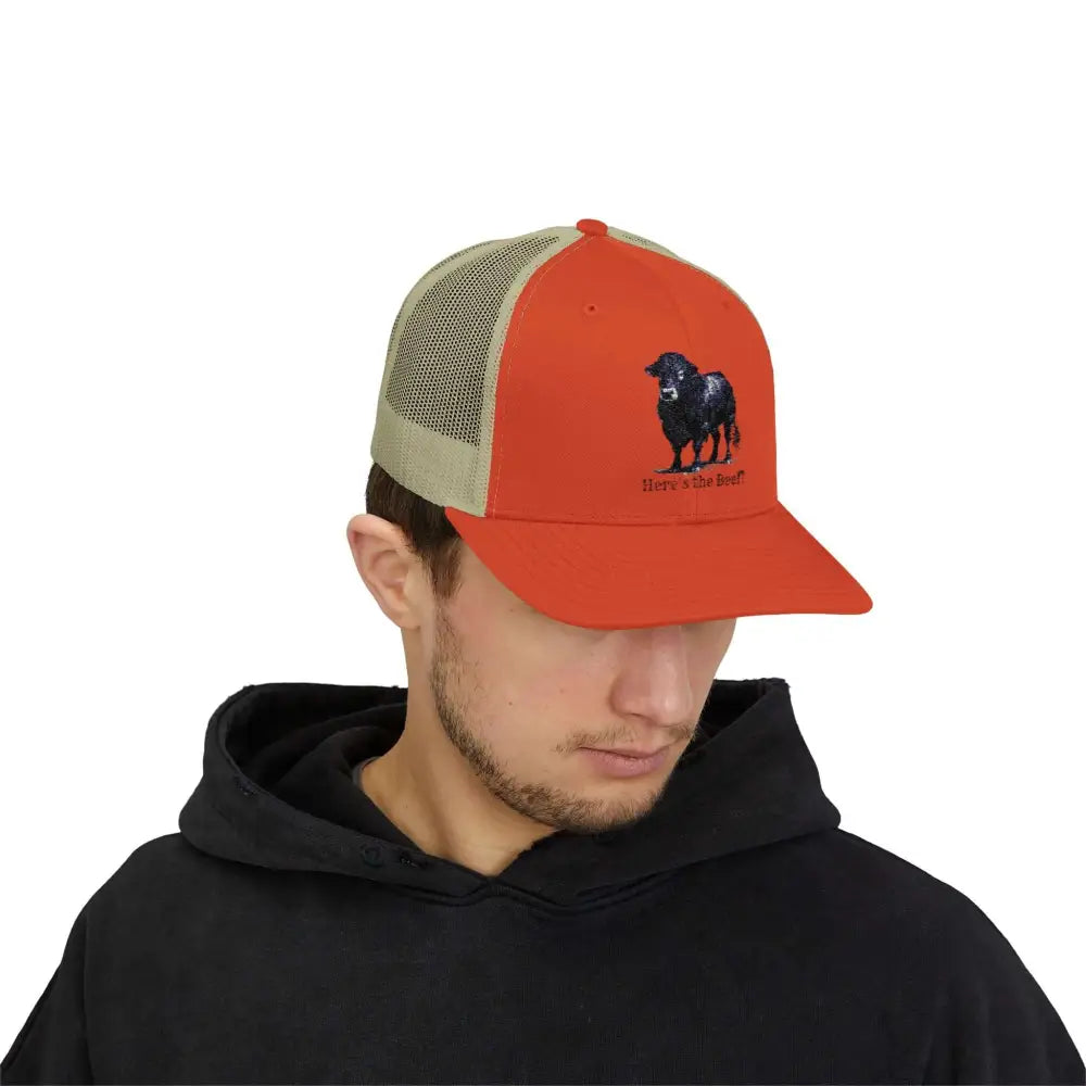 Black Angus Bull Snapback Truckers Hat Farmers and Rancher Cap Hats