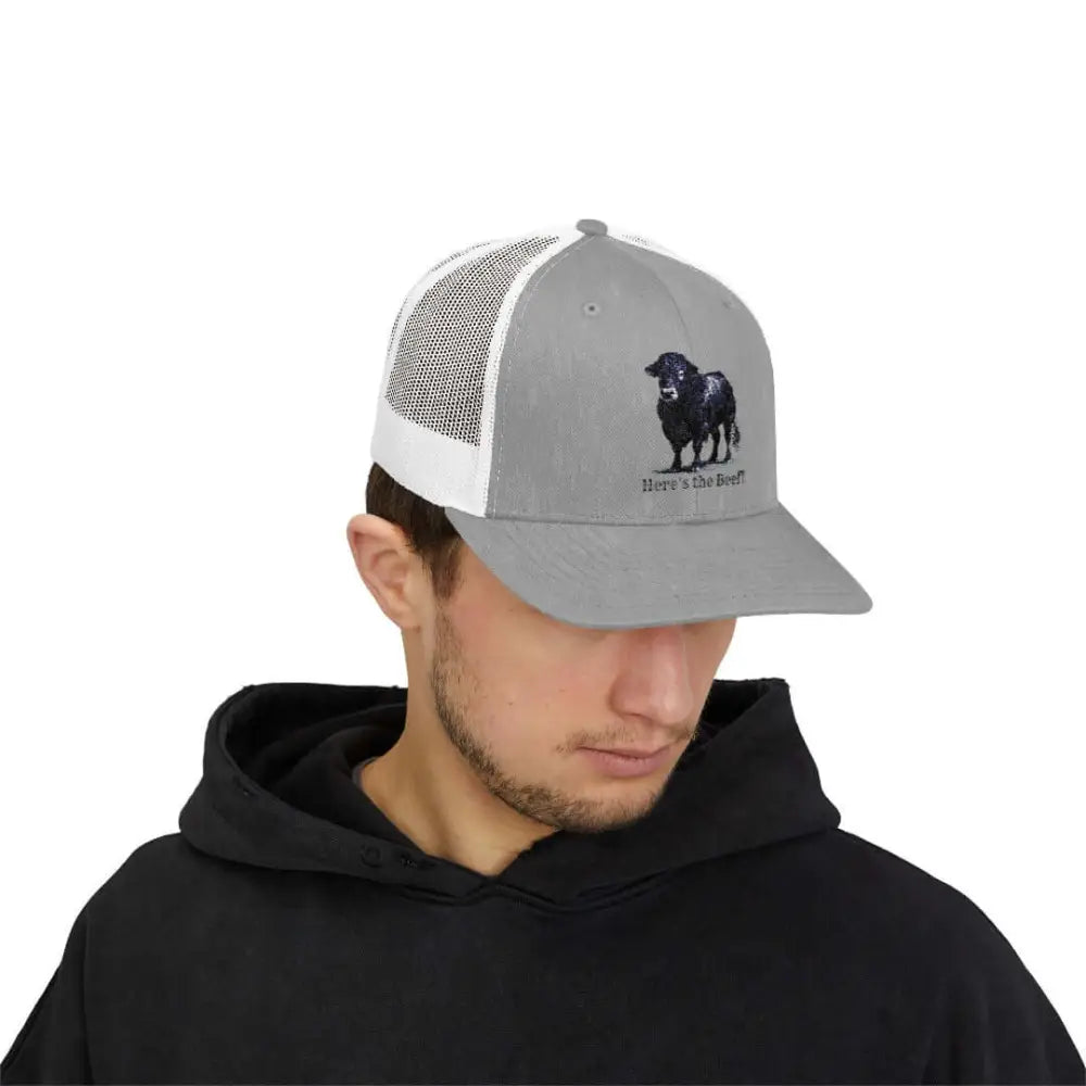 Black Angus Bull Snapback Truckers Hat Farmers and Rancher Cap Hats