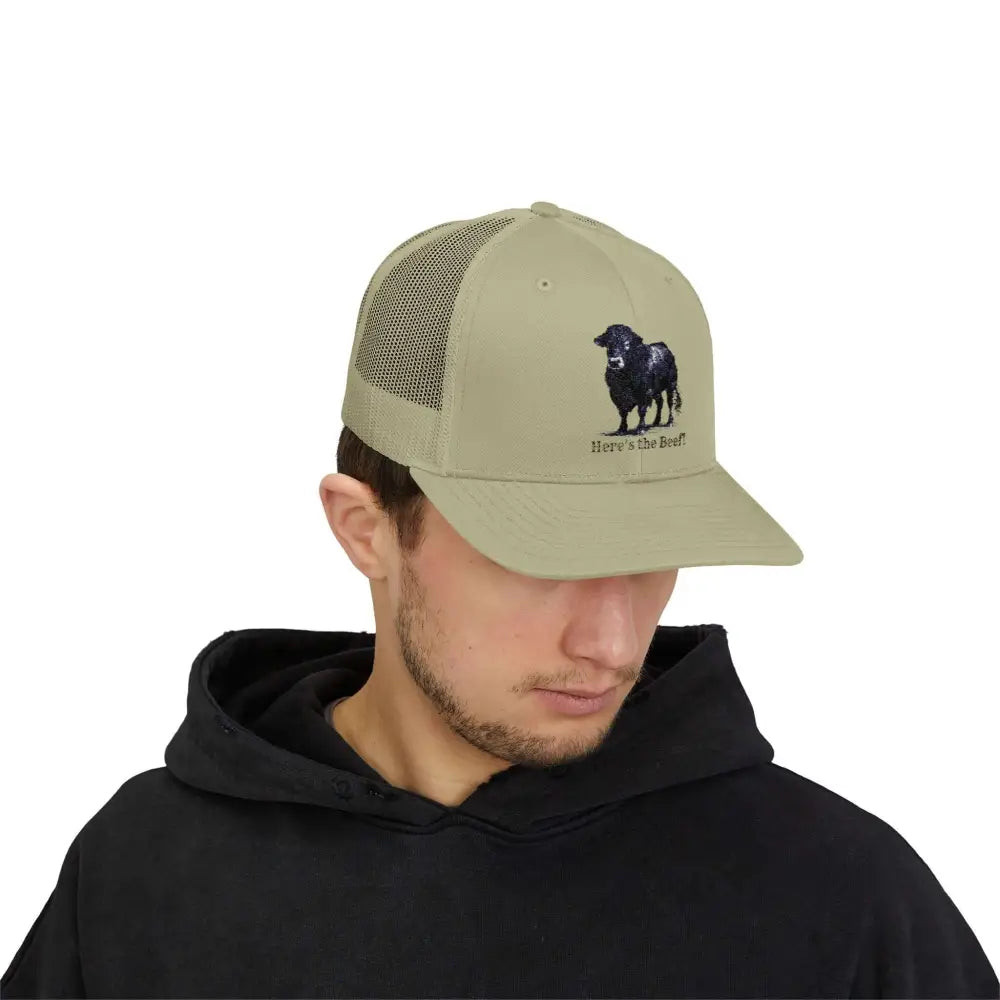 Black Angus Bull Snapback Truckers Hat Farmers and Rancher Cap Hats