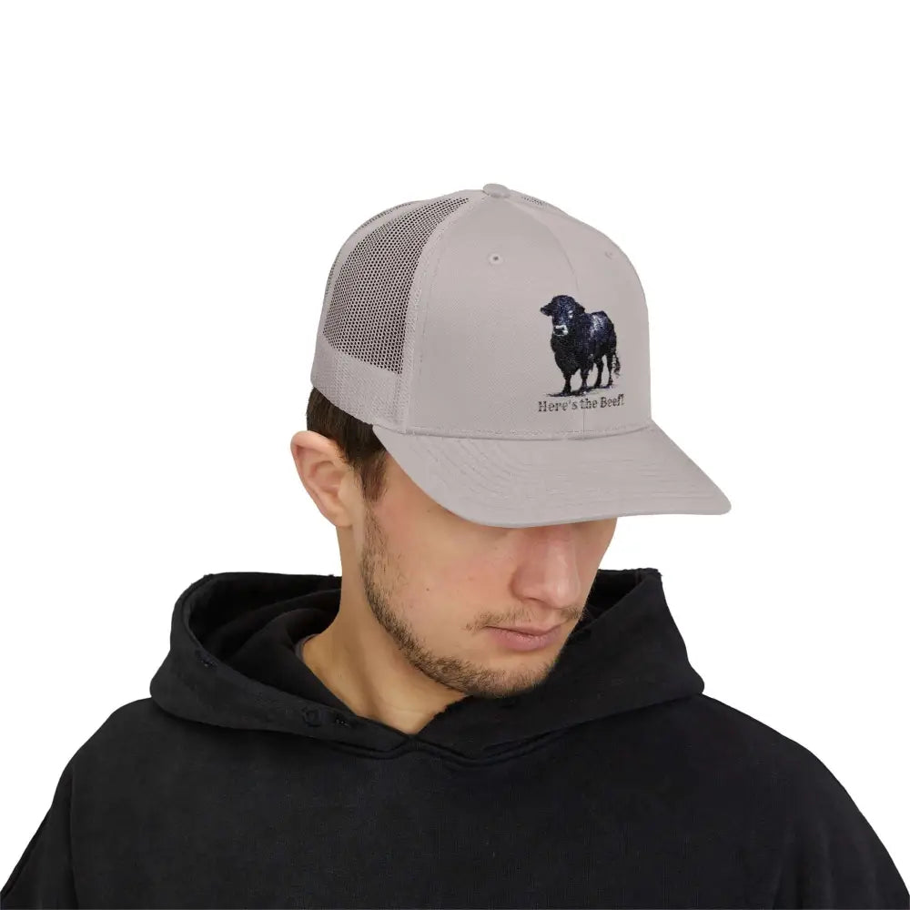 Black Angus Bull Snapback Truckers Hat Farmers and Rancher Cap Hats