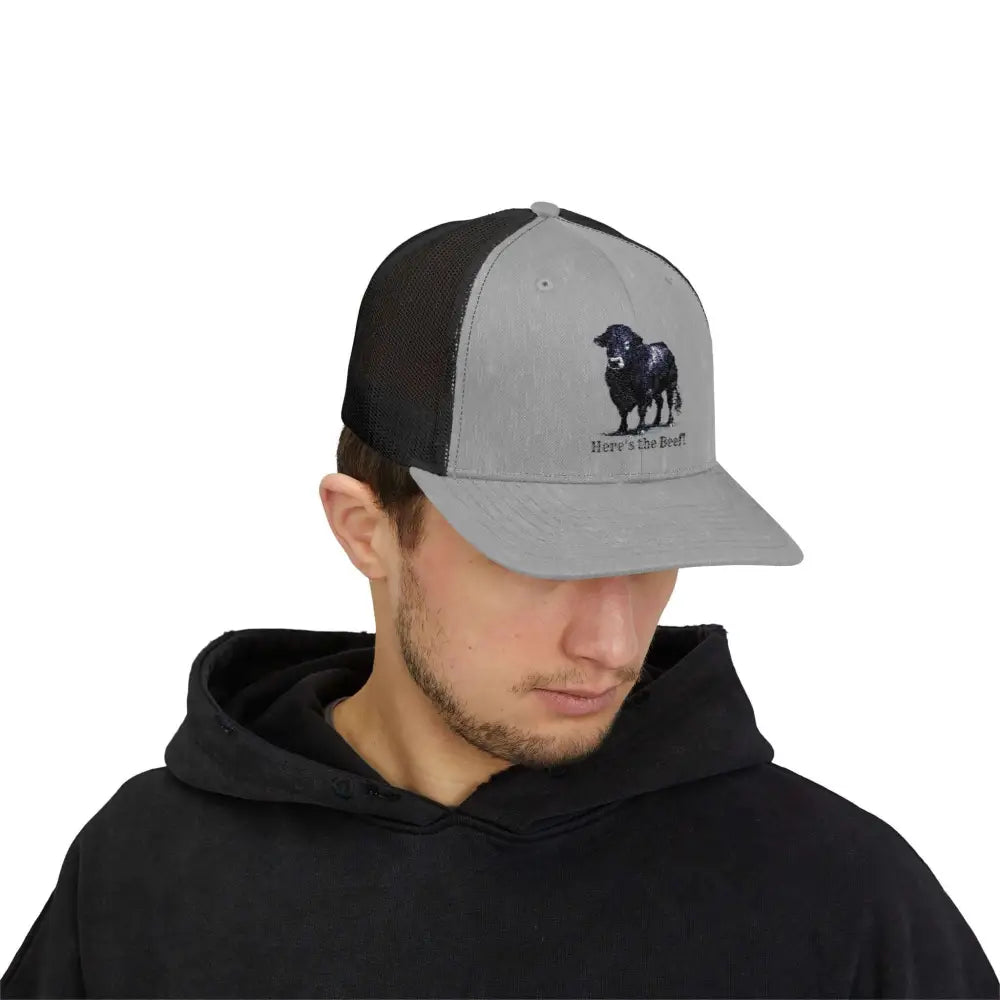 Black Angus Bull Snapback Truckers Hat Farmers and Rancher Cap Hats