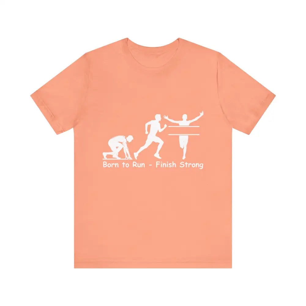 Born to Run Unisex Jersey Short Sleeve Shirt Runner Track Jogging T-Shirt Fitness Shirt - Sunset / XS - T-Shirt