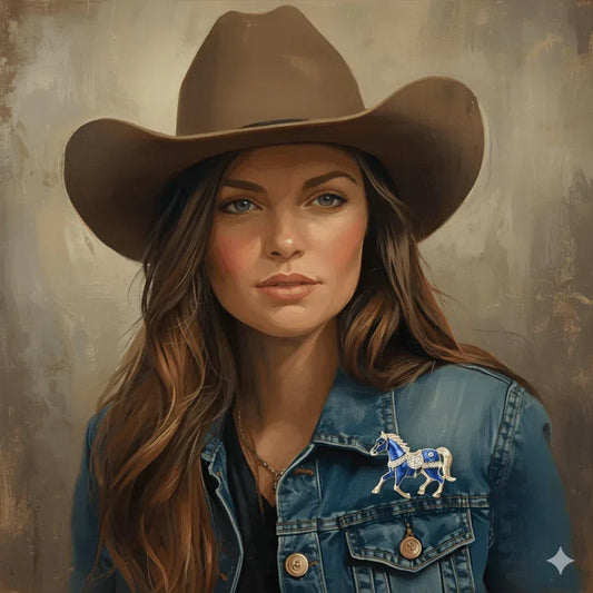 Cowgirl Gift Ideas, Rhinestone Horse Brooches, Jacket Party Accessory - The Best New Thing