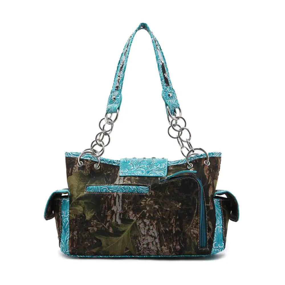 Camouflage Buckle Women Purse with Matching Wallet Set Western Handbags - Bags