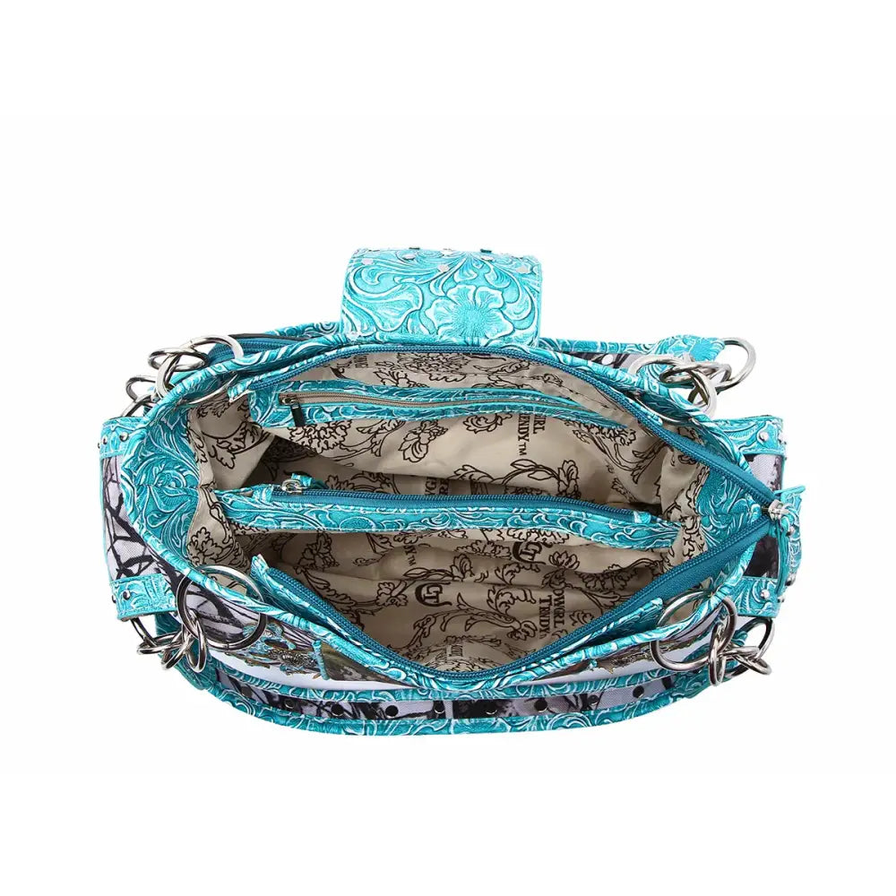 Camouflage Buckle Women Purse with Matching Wallet Set Western Handbags - Bags