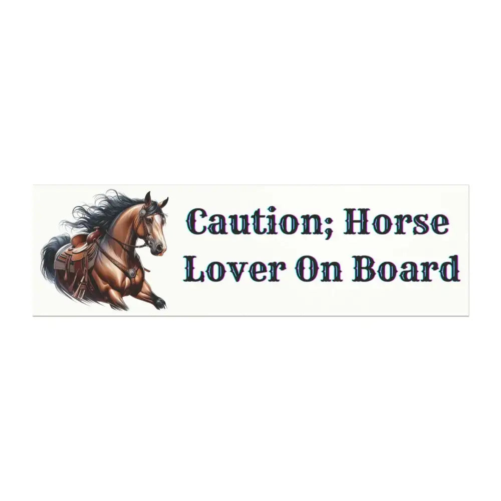 Caution Horse Lover On Board sign with horse illustration for Car Magnet safe driving
