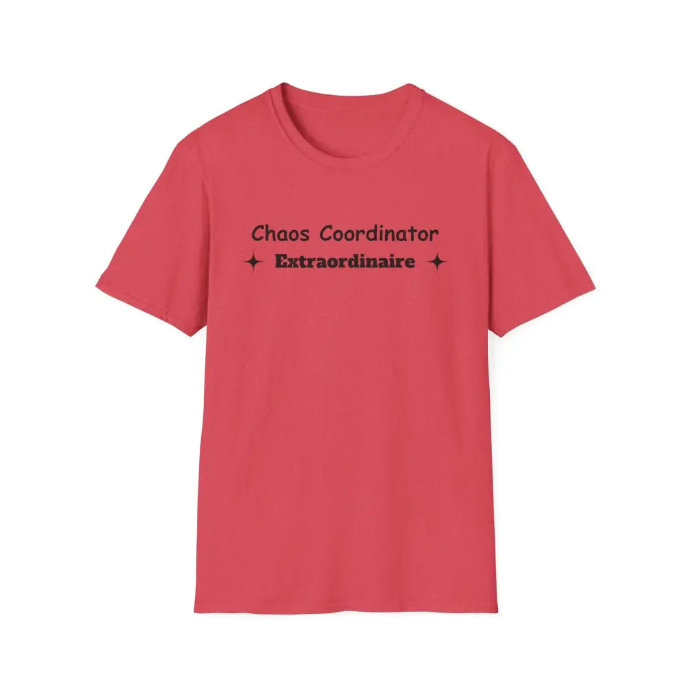 Chaos Coordinator Mother’s Day T-Shirt - Perfect Gift for Mom Gift for Dad Tee Shirt - S / Heather Red - T-Shirt
