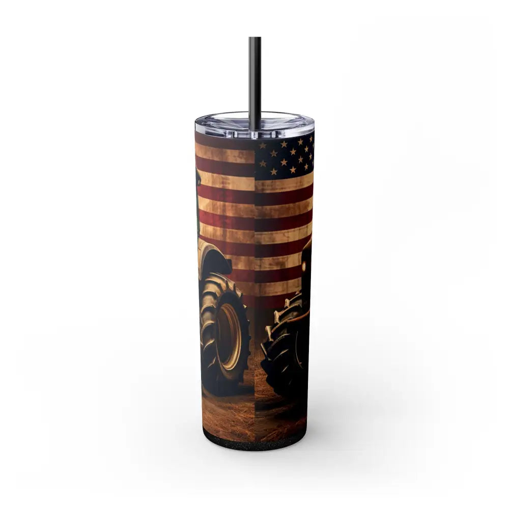 Classic Tractor Skinny Tumbler 20oz Farmhouse Drinkware Patriotic Gifts Ideal for Outdoors Gifts for Farmers BBQ