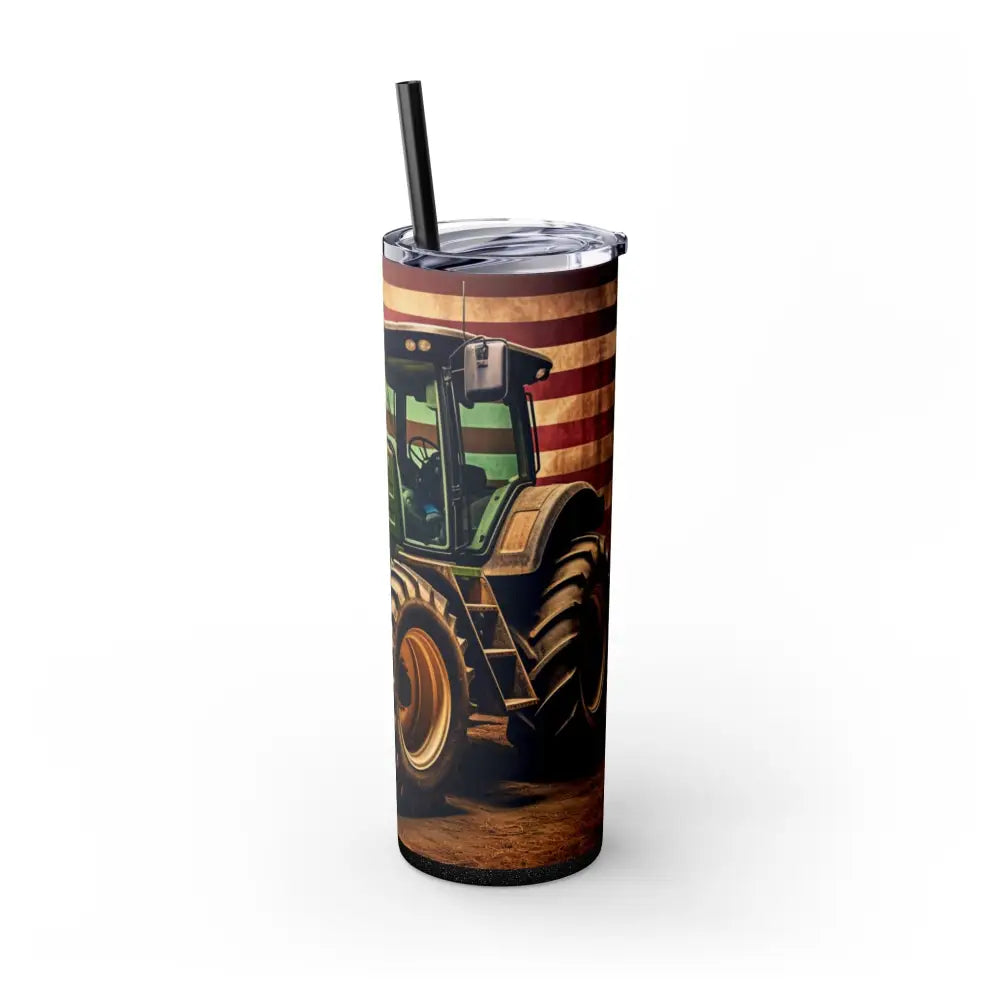 Classic Tractor Skinny Tumbler 20oz Farmhouse Drinkware Patriotic Gifts Ideal for Outdoors Gifts for Farmers BBQ
