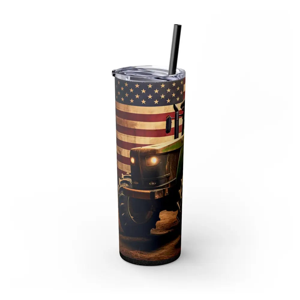 Classic Tractor Skinny Tumbler 20oz Farmhouse Drinkware Patriotic Gifts Ideal for Outdoors Gifts for Farmers BBQ