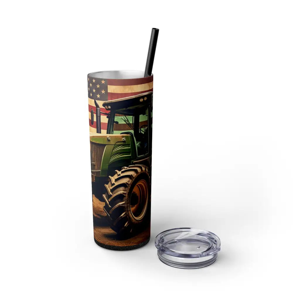 Classic Tractor Skinny Tumbler 20oz Farmhouse Drinkware Patriotic Gifts Ideal for Outdoors Gifts for Farmers BBQ