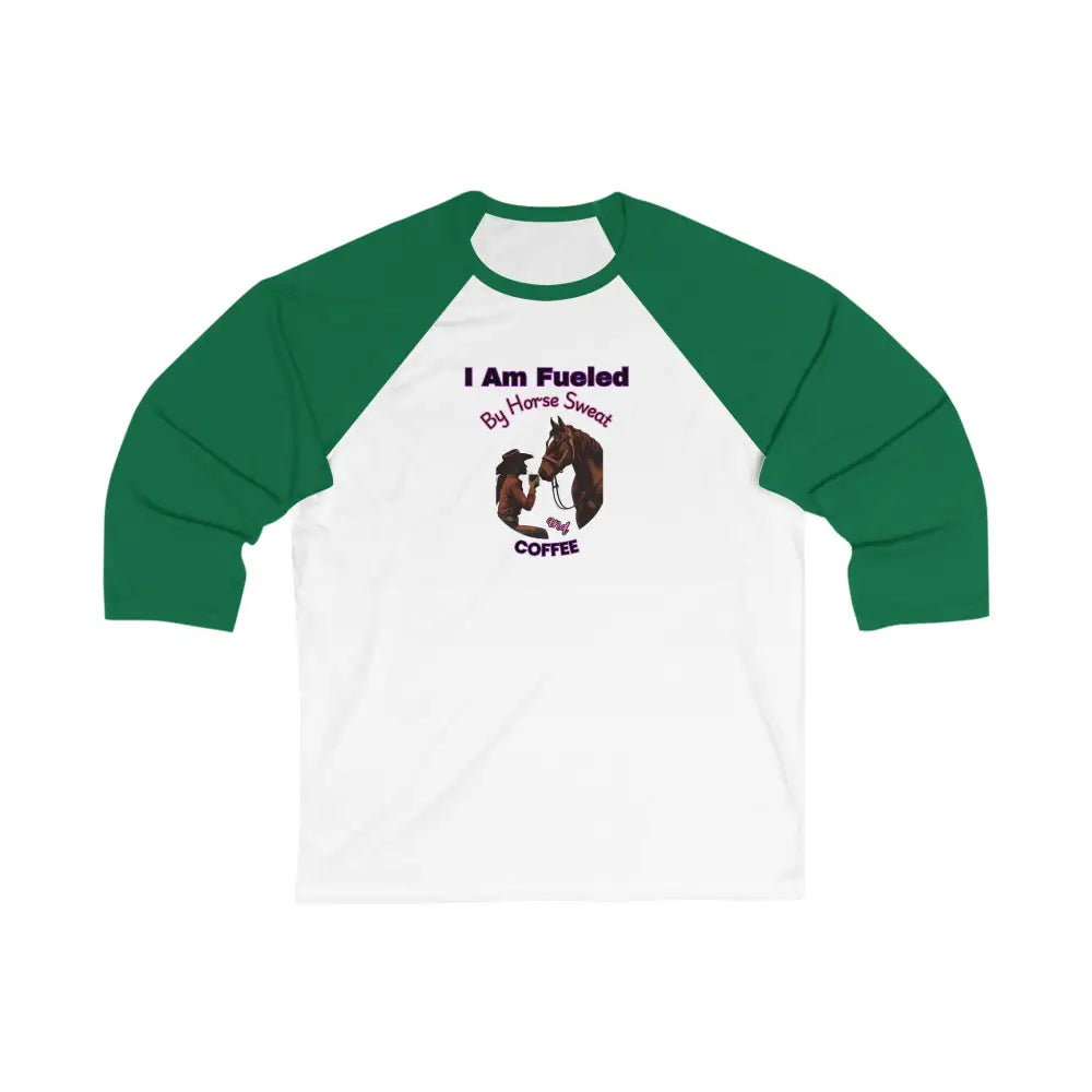 Horse Lover Baseball Tee Equestrian Coffee Lover Gift Horse Lover Clothing White/ Kelly / S Activewear
