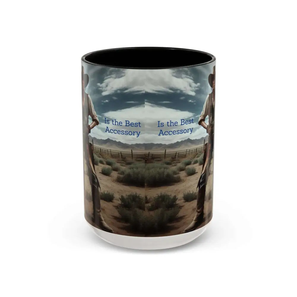 Country Girl Coffee Mug A Cowgirl Knows a Horse is the Best Accessory 15oz Cowgirl Coffee Mugs 15oz / Black Mugs