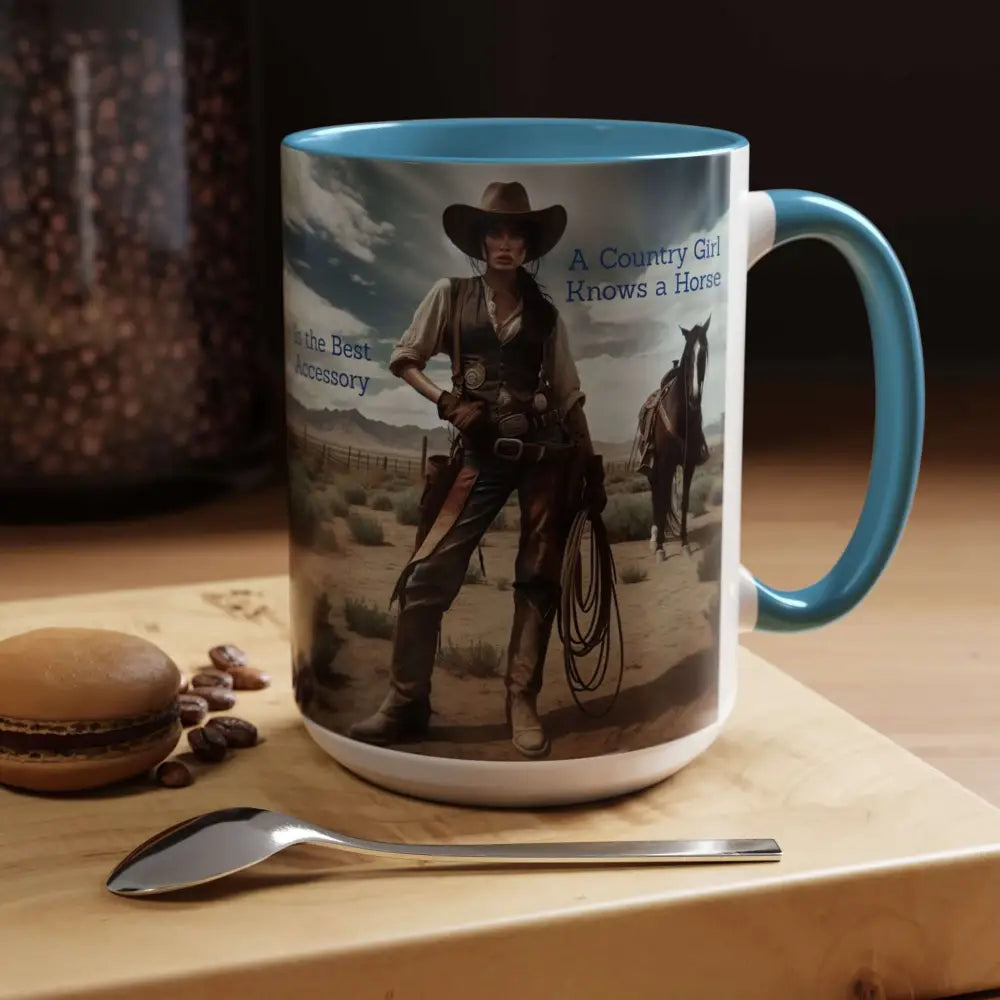 Country Girl Coffee Mug A Cowgirl Knows a Horse is the Best Accessory 15oz Cowgirl Coffee Mugs Mugs