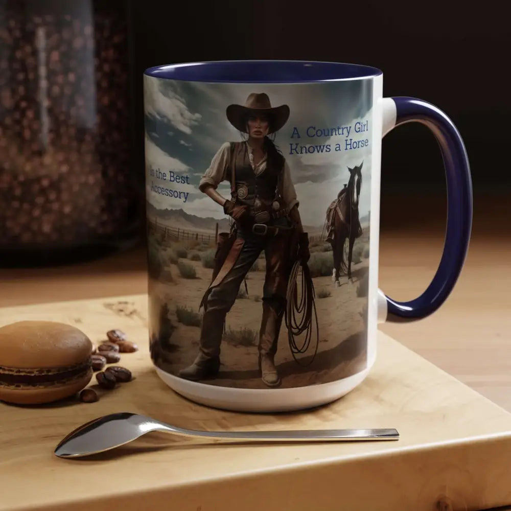 Country Girl Coffee Mug A Cowgirl Knows a Horse is the Best Accessory 15oz Cowgirl Coffee Mugs Mugs