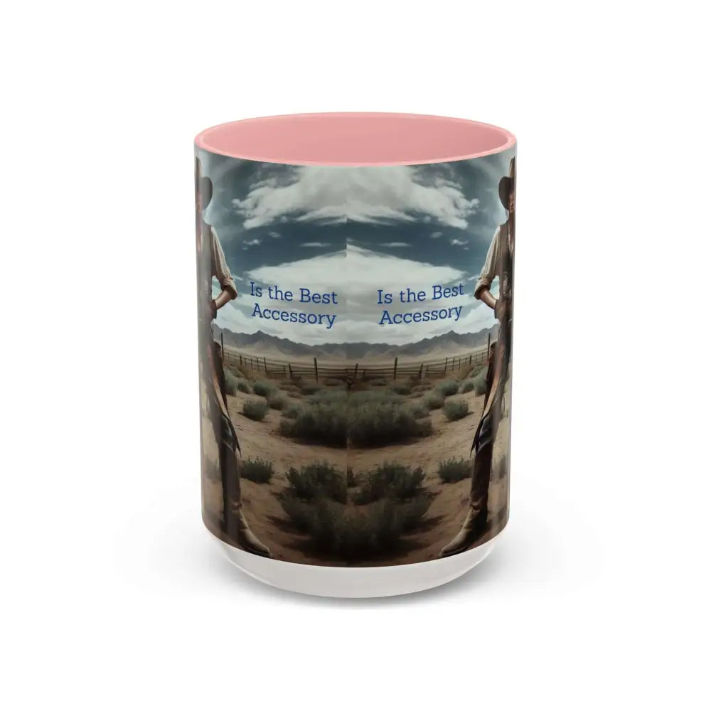 Country Girl Coffee Mug A Cowgirl Knows a Horse is the Best Accessory 15oz Cowgirl Coffee Mugs 15oz / Pink Mugs