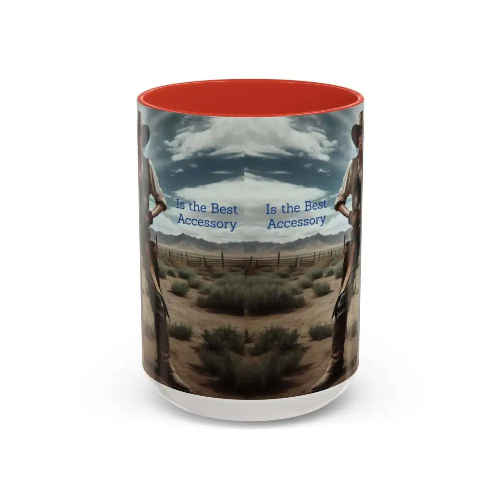 Country Girl Coffee Mug A Cowgirl Knows a Horse is the Best Accessory 15oz Cowgirl Coffee Mugs 15oz / Red Mugs