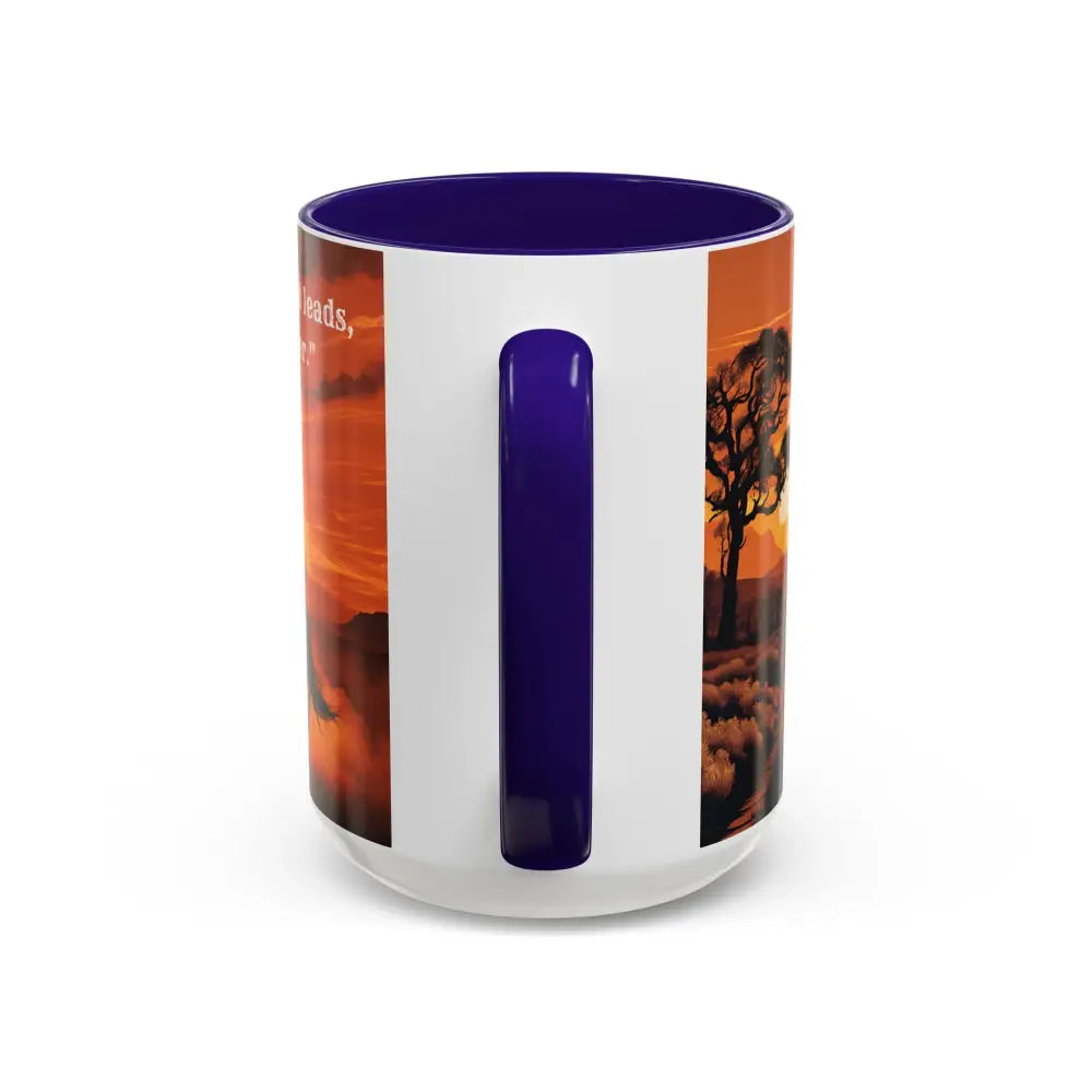 Country Western Mug Ride into the Sunset Inspirational Coffee Mug 15oz 2 Sided Cup Design - Mugs