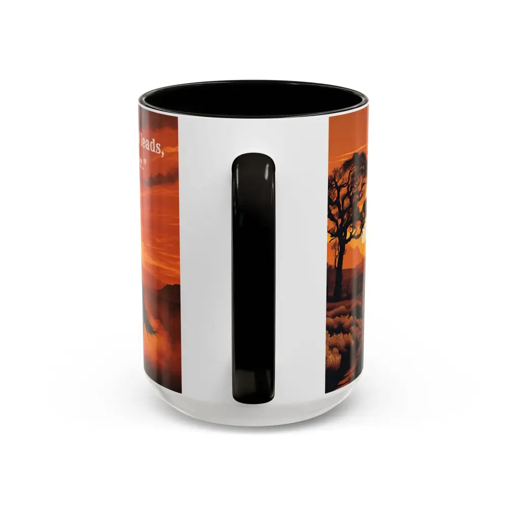 Country Western Mug Ride into the Sunset Inspirational Coffee Mug 15oz 2 Sided Cup Design - Mugs