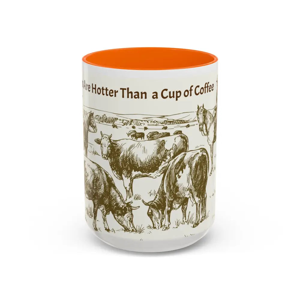 Cowboy Coffee Mug Farmer Coffee Cup 15oz Country Life Mug - 15oz / Orange - Mug