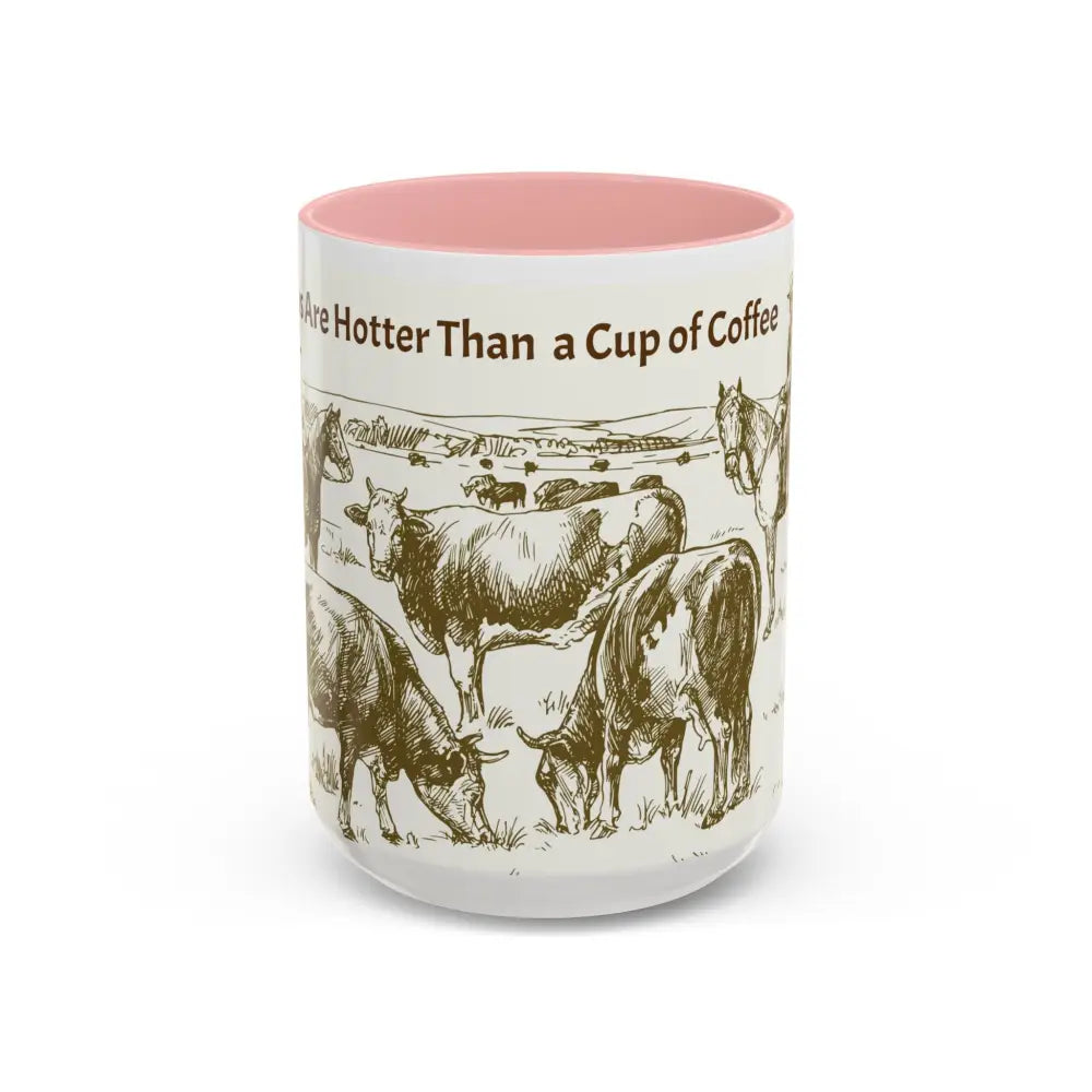 Cowboy Coffee Mug Farmer Coffee Cup 15oz Country Life Mug - 15oz / Pink - Mug