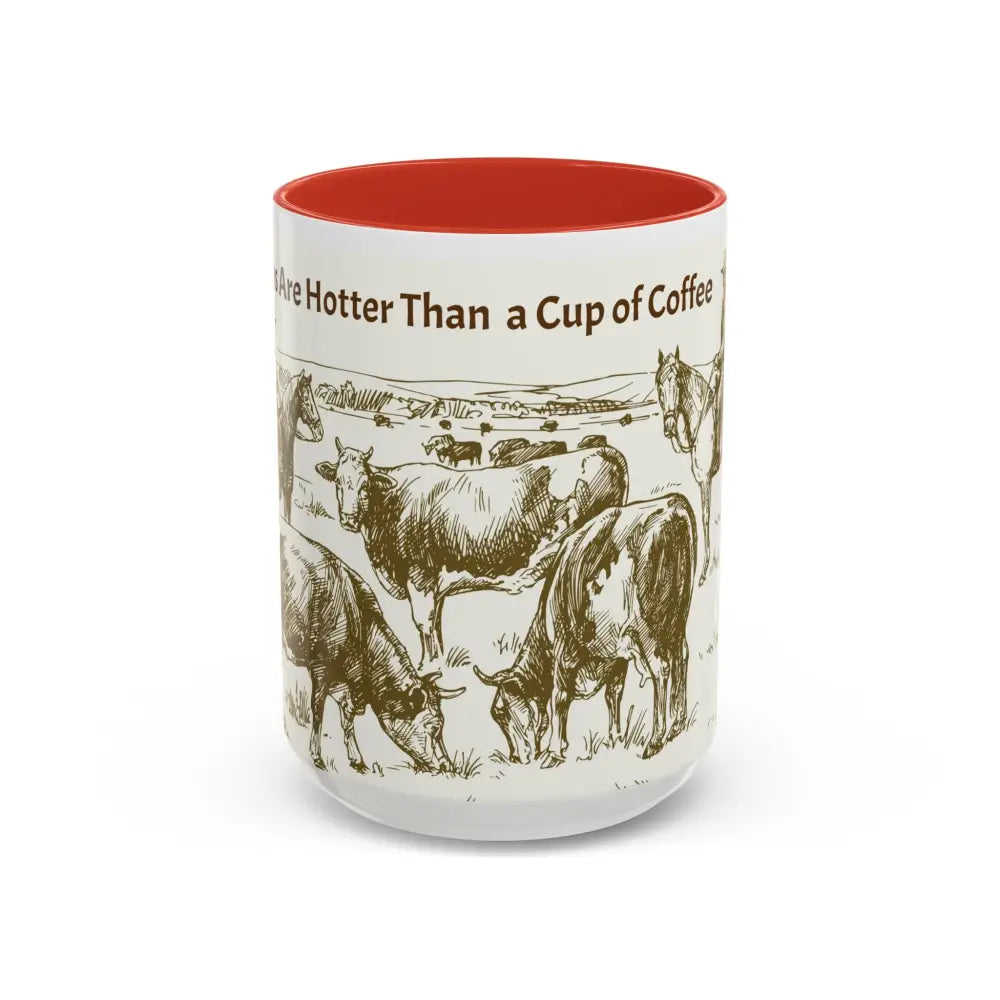 Cowboy Coffee Mug Farmer Coffee Cup 15oz Country Life Mug - 15oz / Red - Mug
