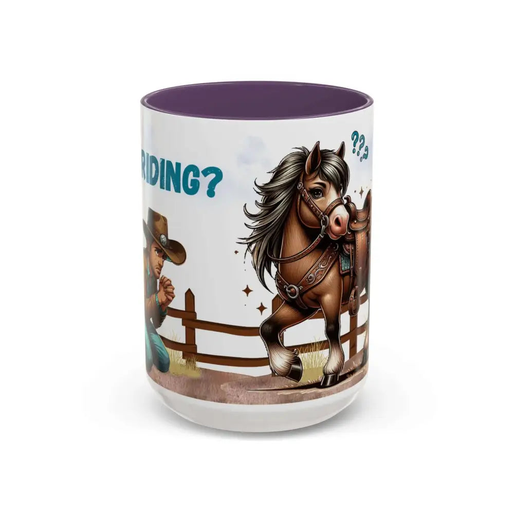 Cowboy Coffee Mug Snubby Sassy Mare and Begging Cowboy 15oz / Purple Mug